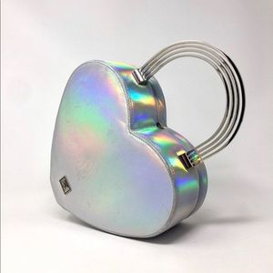 Moschino Vintage Red Wall Leather Heart Bag